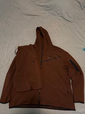 Mens Nike Tech Fleece Tracksuit - Brown